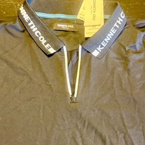 Kenneth Cole Black Polo Shirt with White Accents